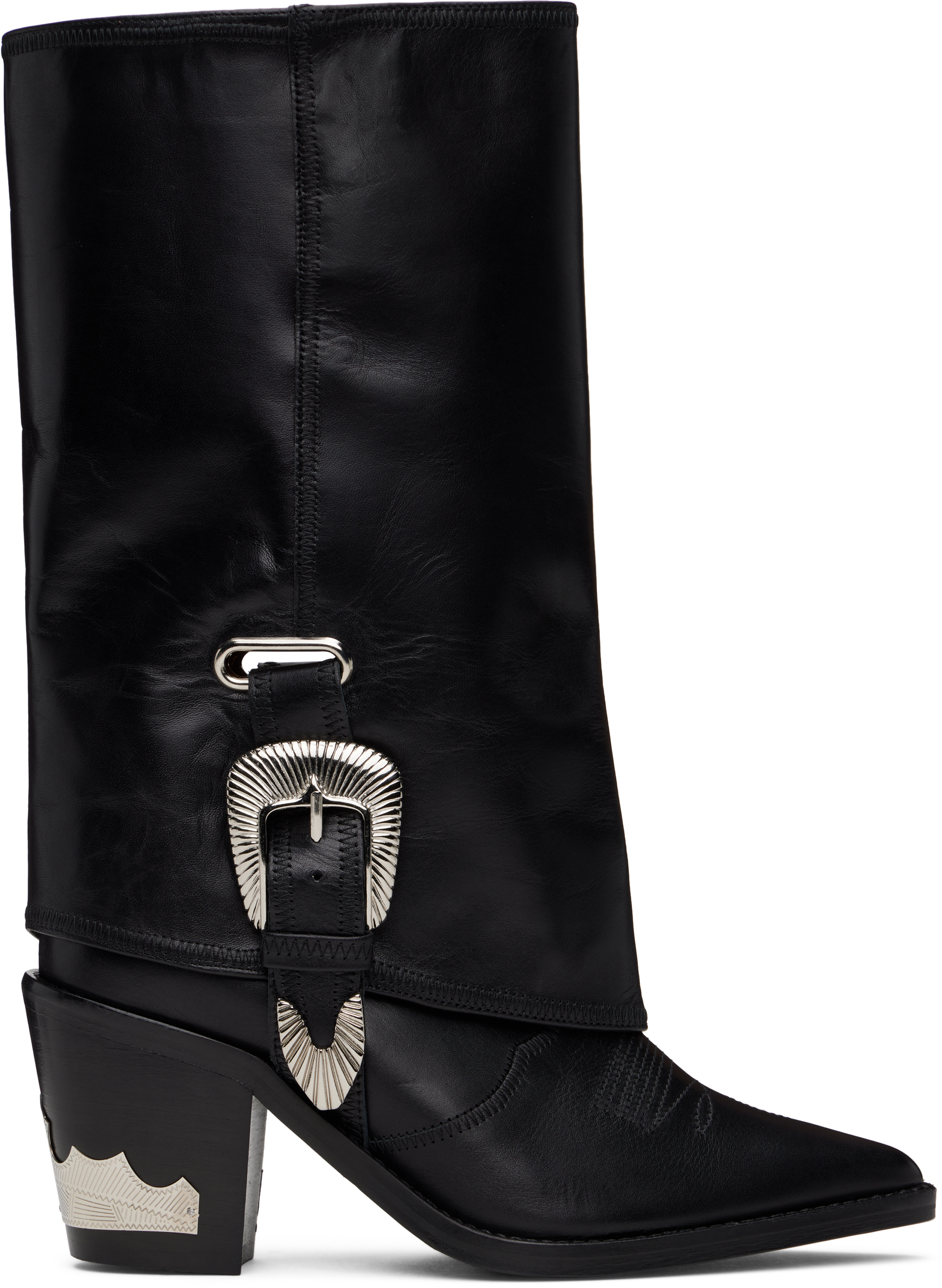 Toga Pulla Black Western Style Boots