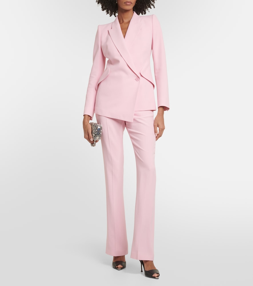 Asymmetric crêpe blazer