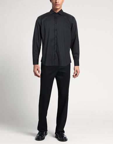 Man Shirt Midnight blue Size 17 Cotton, Elastane