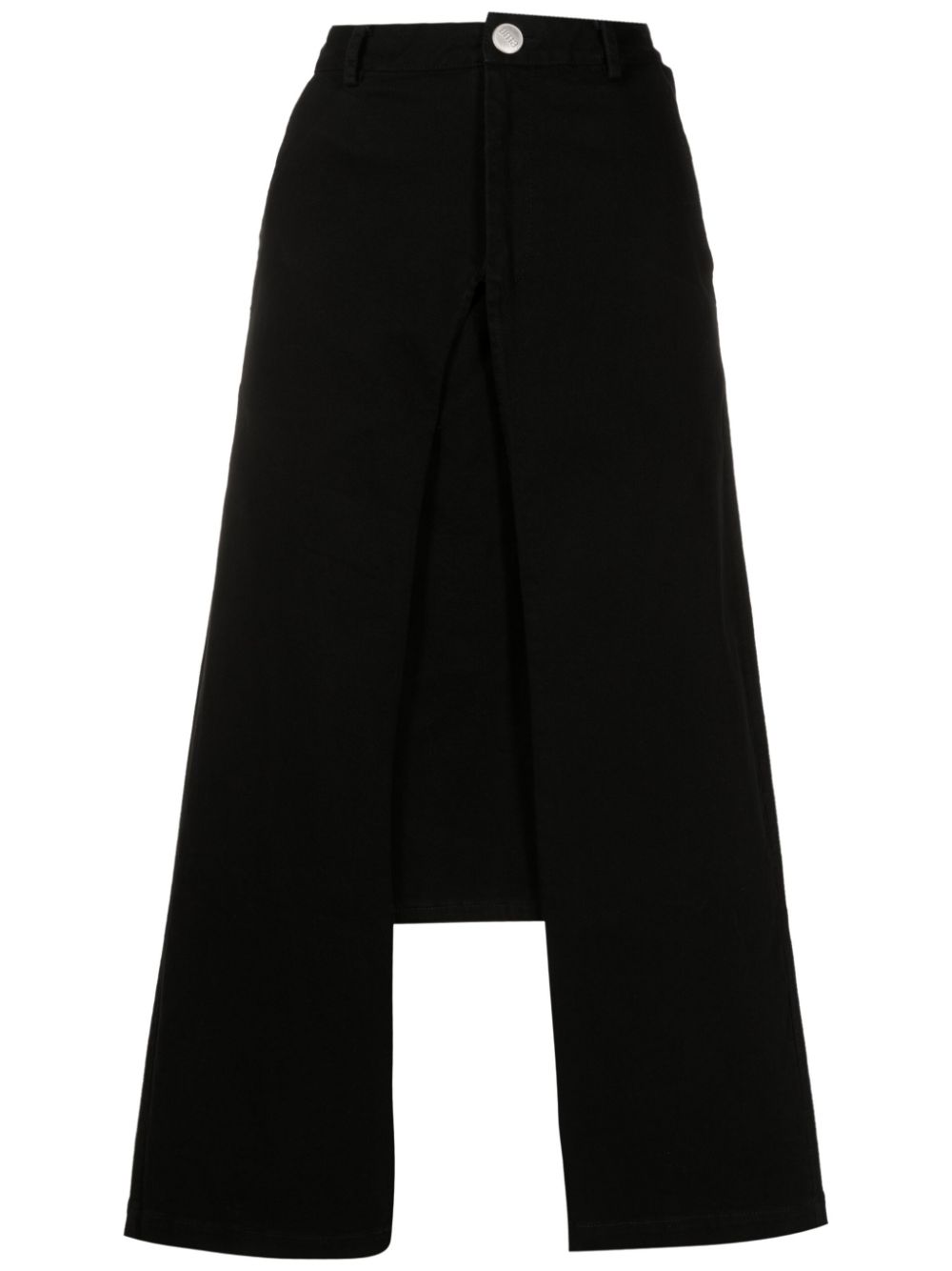 Front-slit detail midi skirt - Black