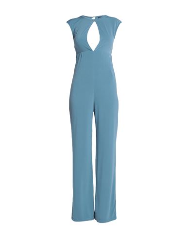 Woman Jumpsuit Pastel blue Size L Viscose, Polyester, Elastane