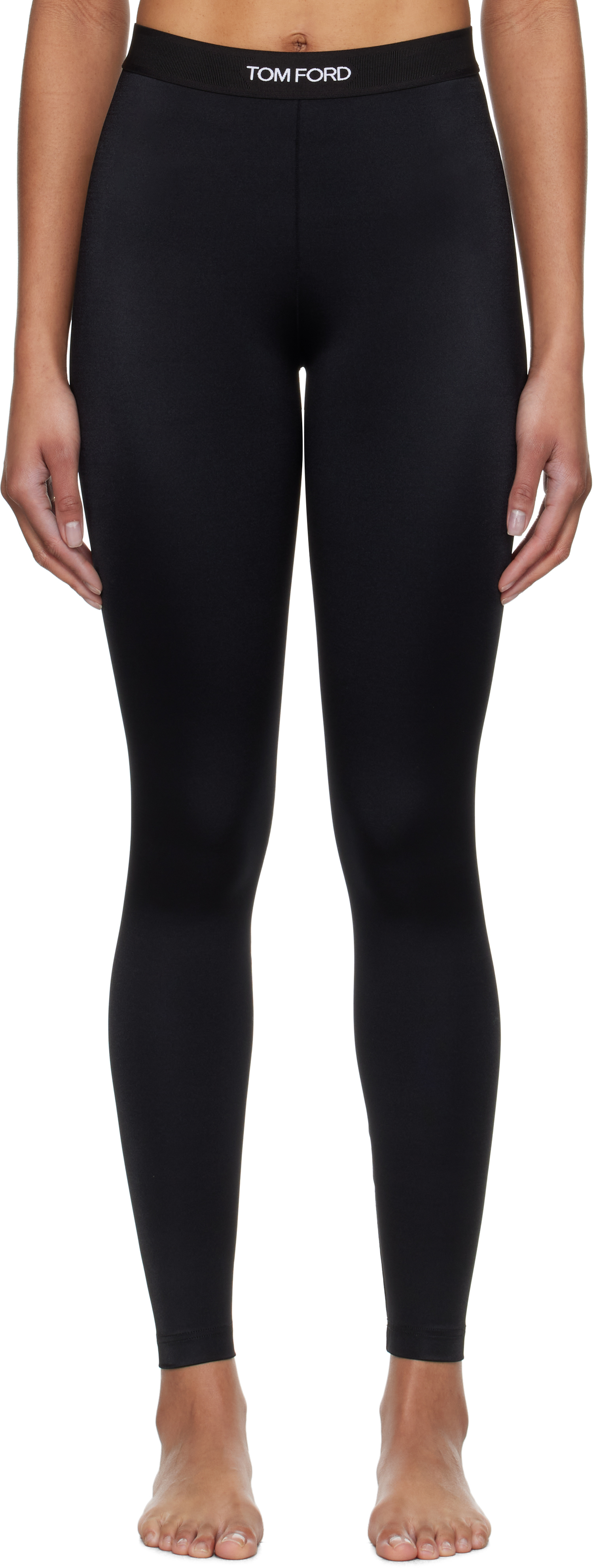 TOM FORD Black Lustrous Signature Leggings