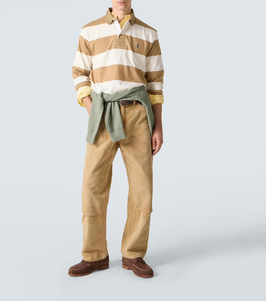 Striped cotton polo shirt
