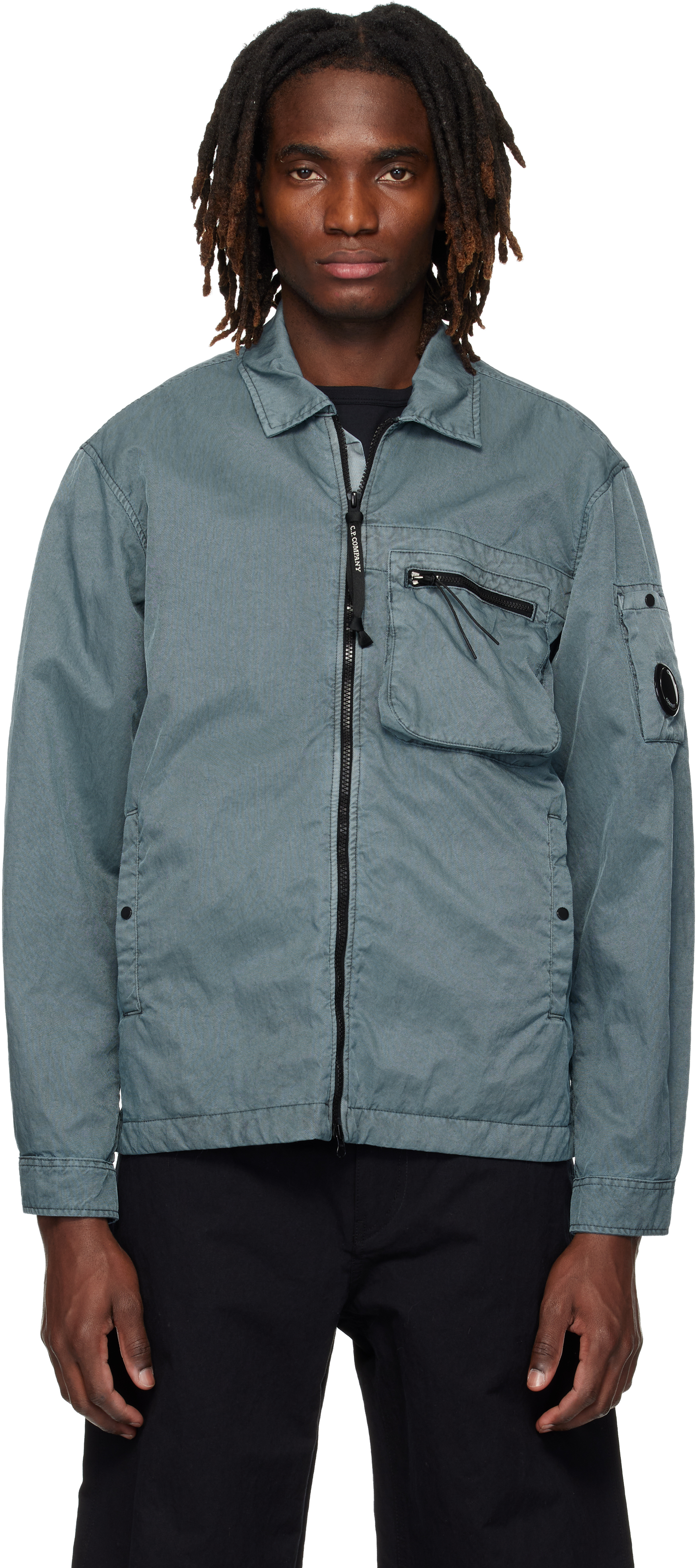 Blue Panama-R Zipped Lens Overshirt