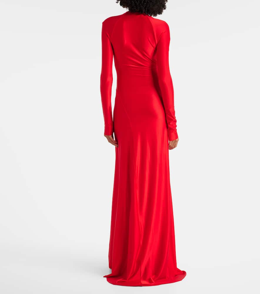 Gathered jersey maxi dress