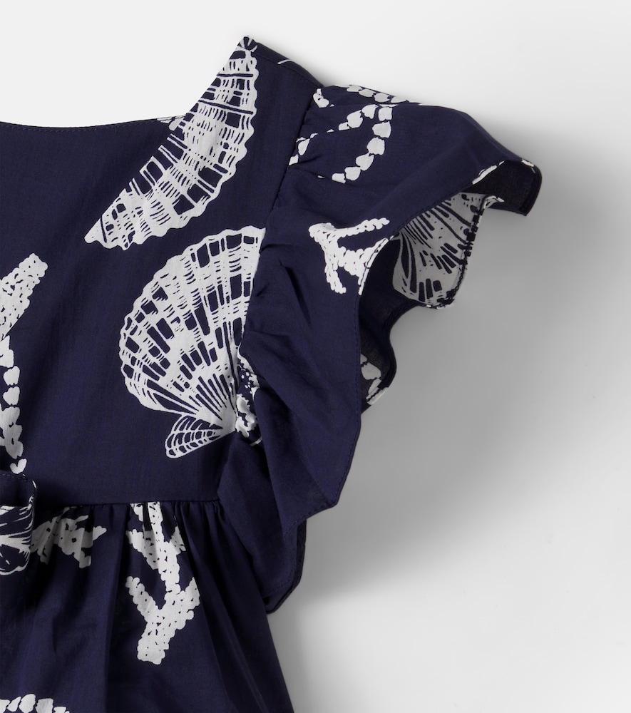 Cycas printed ruffled cotton top
