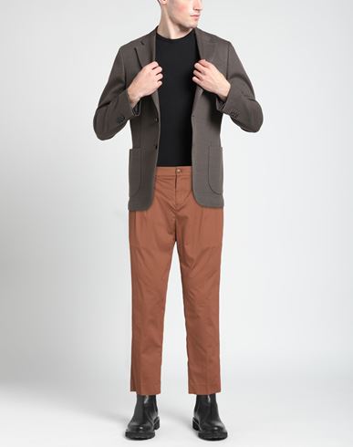 Roberto P Luxury Man Pants Brown Size 35 Cotton, Elastane