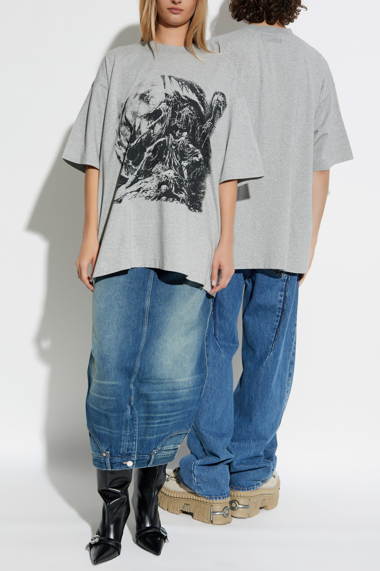 T-shirt With Print, Unisex, Grey
