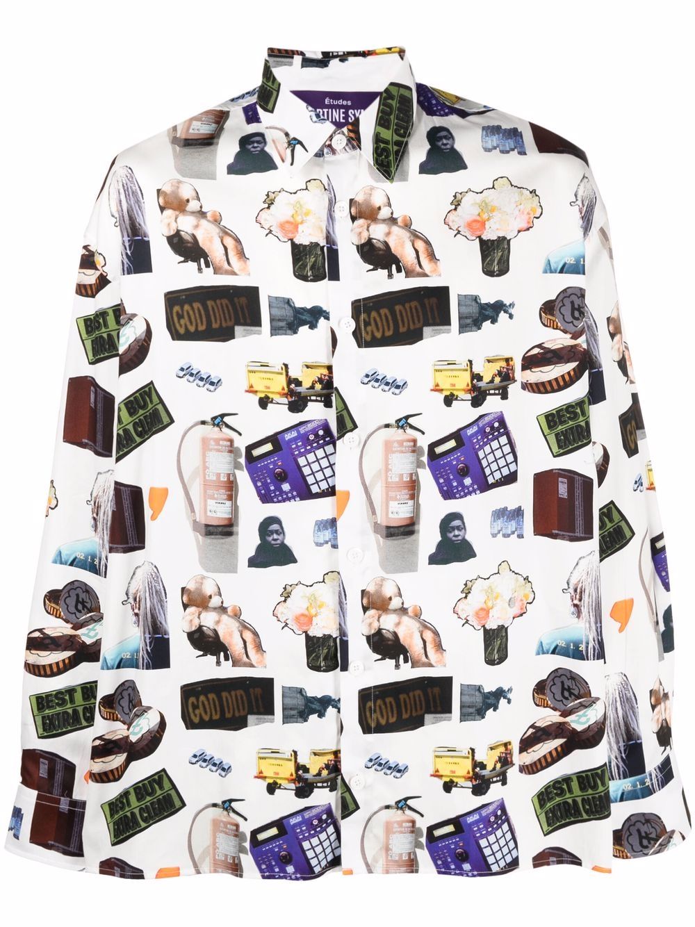 Illusion all over print shirt - White