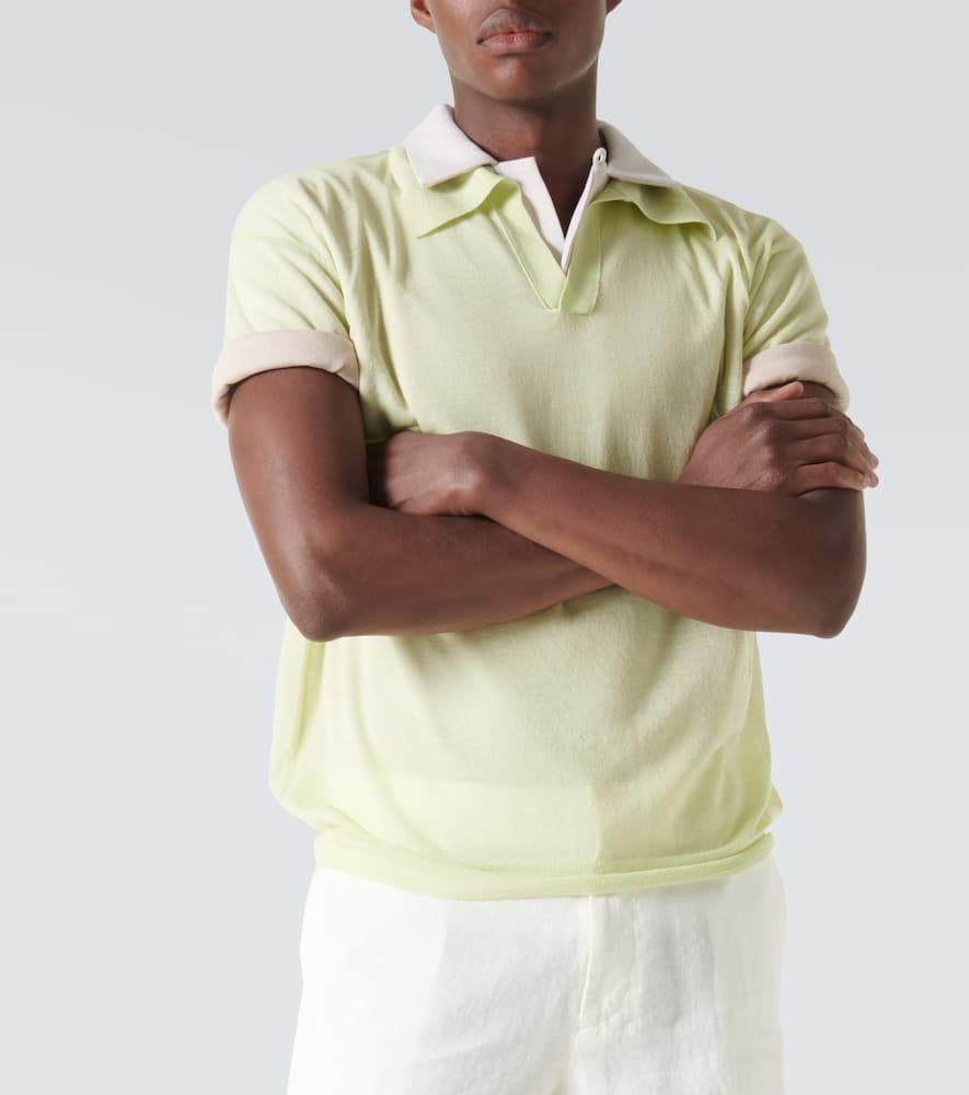 Wool and silk polo sweater