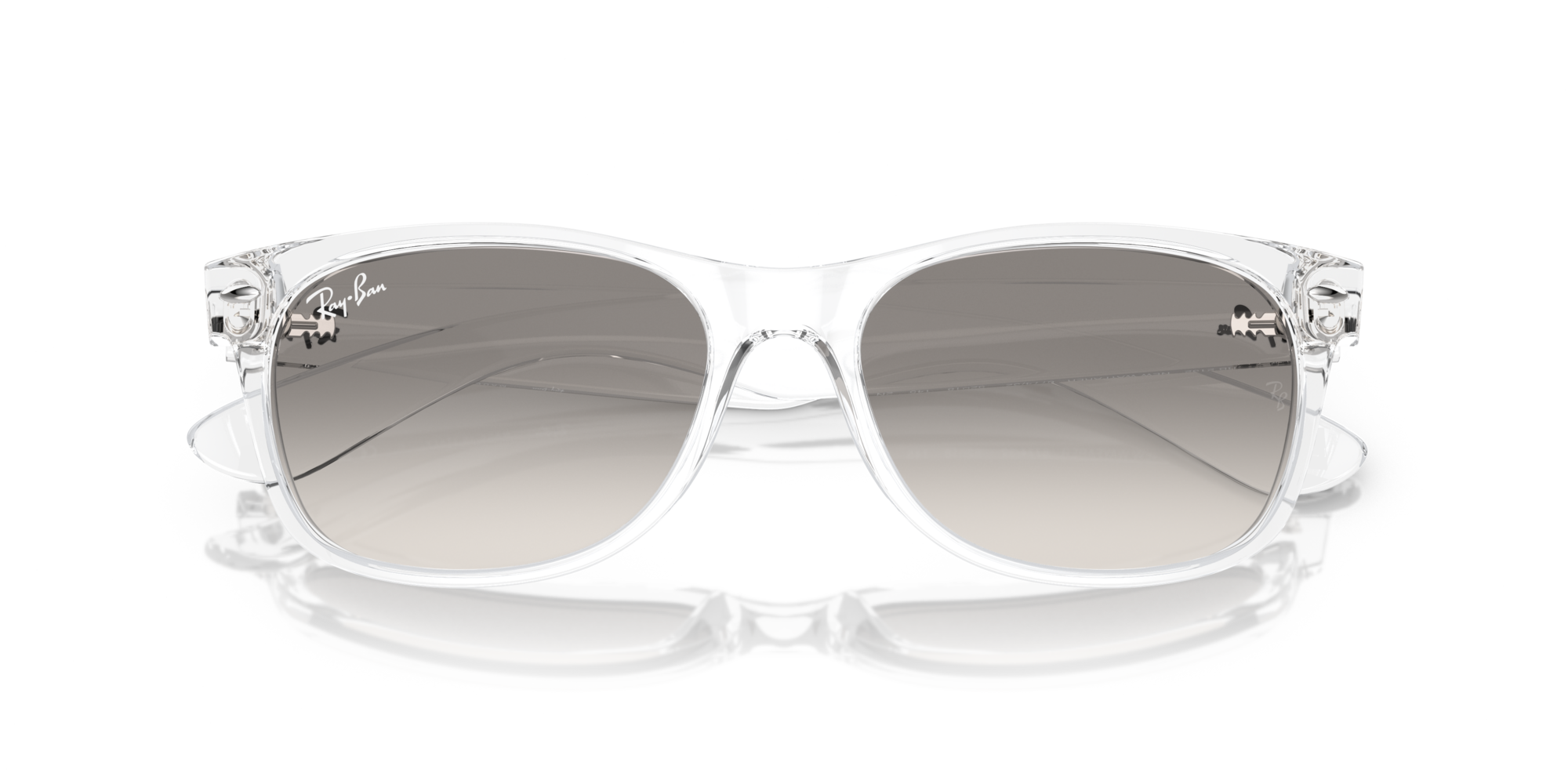 Ray - Ban Unisex Ray - Ban RB2132 NEW WAYFARER 677432 Sunglasses Nylon Transparent Grey Squared Normal Shaded