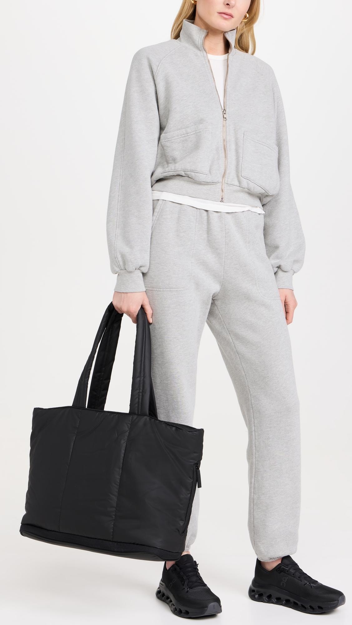 Luka Expandable Laptop Tote Bag Matte Black One Size