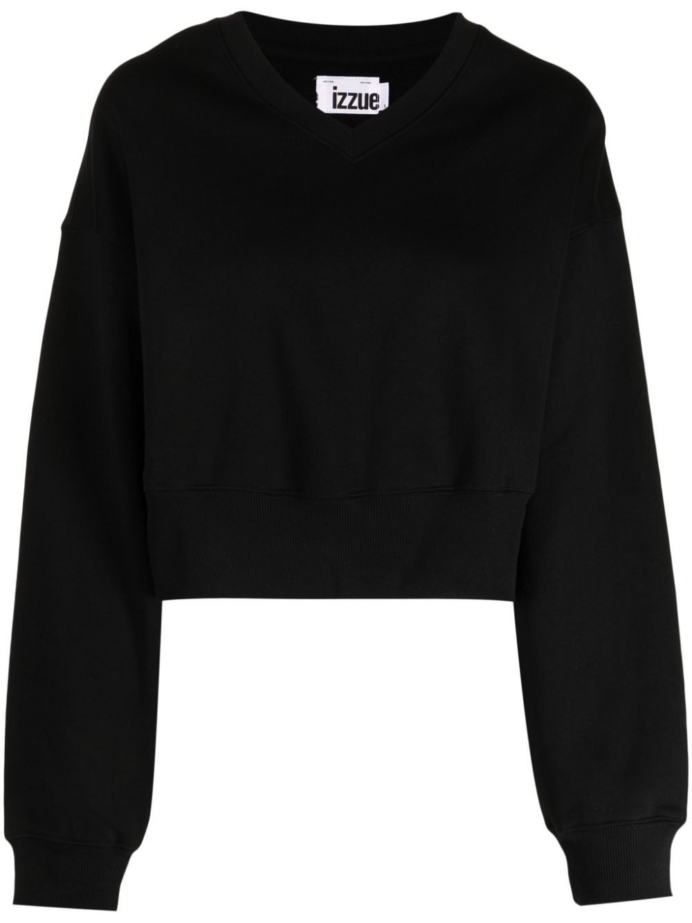 Rhinestone-embellished jersey sweatshirt - Black