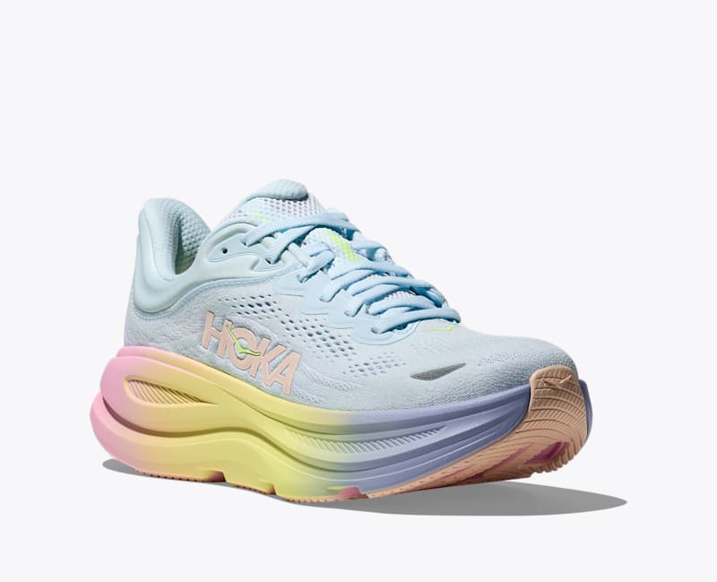 HOKA Women's Bondi 9 Shoes in Glimmering Blue/Overcast
