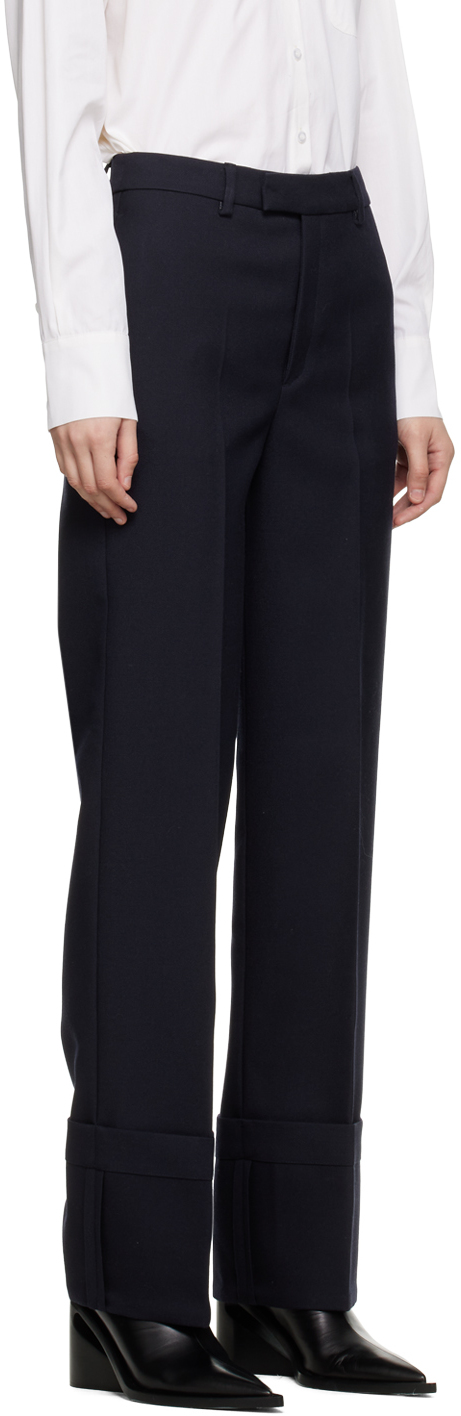Navy roll-up slacks