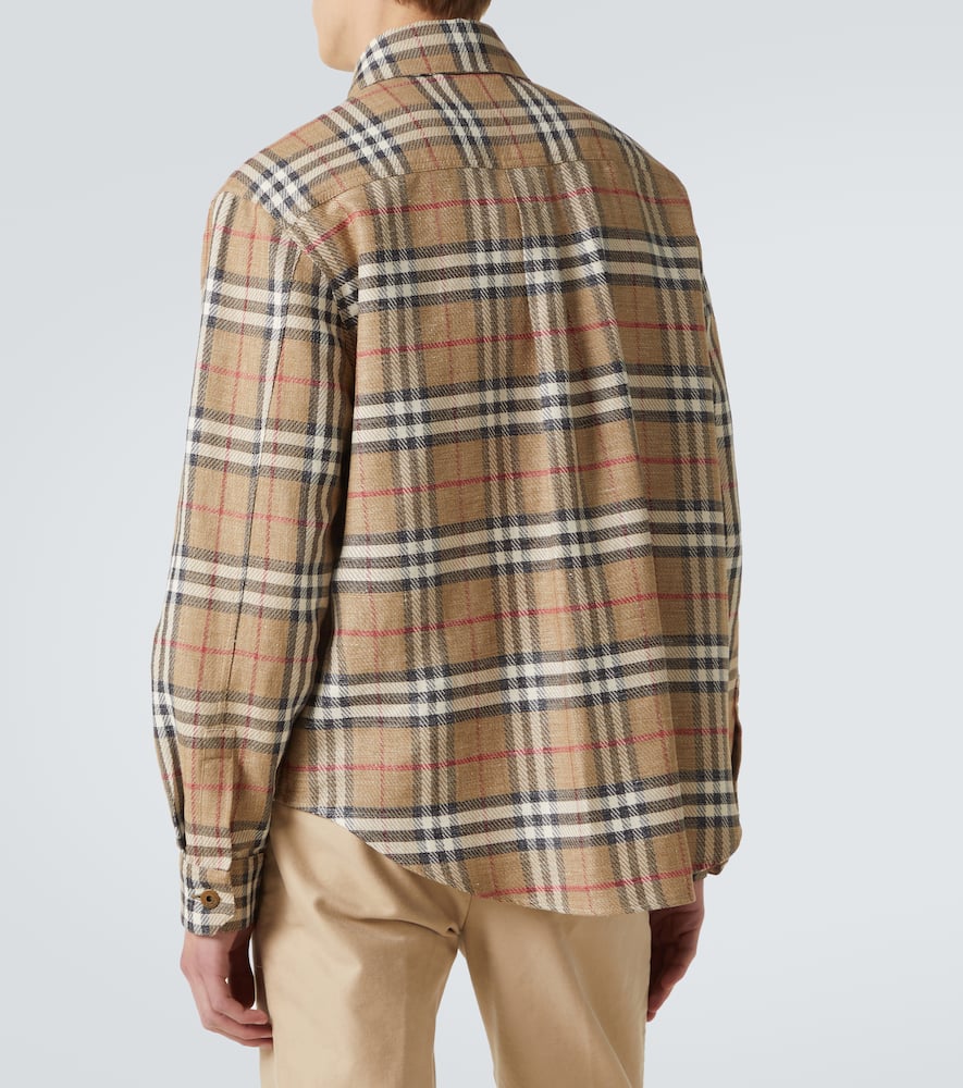 Check cotton and linen shirt