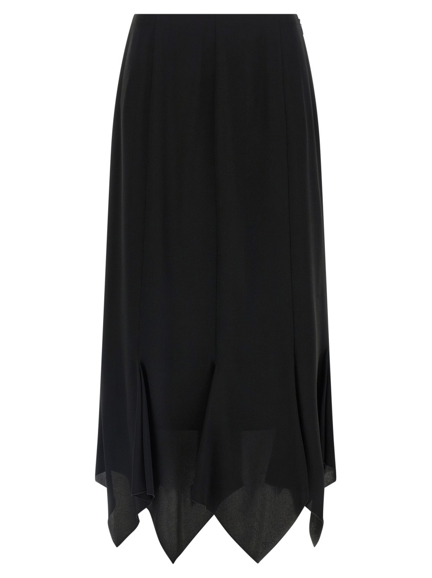 Black Crpe De Chine Skirt