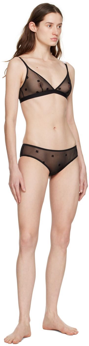 Black Jacquard Slip Briefs