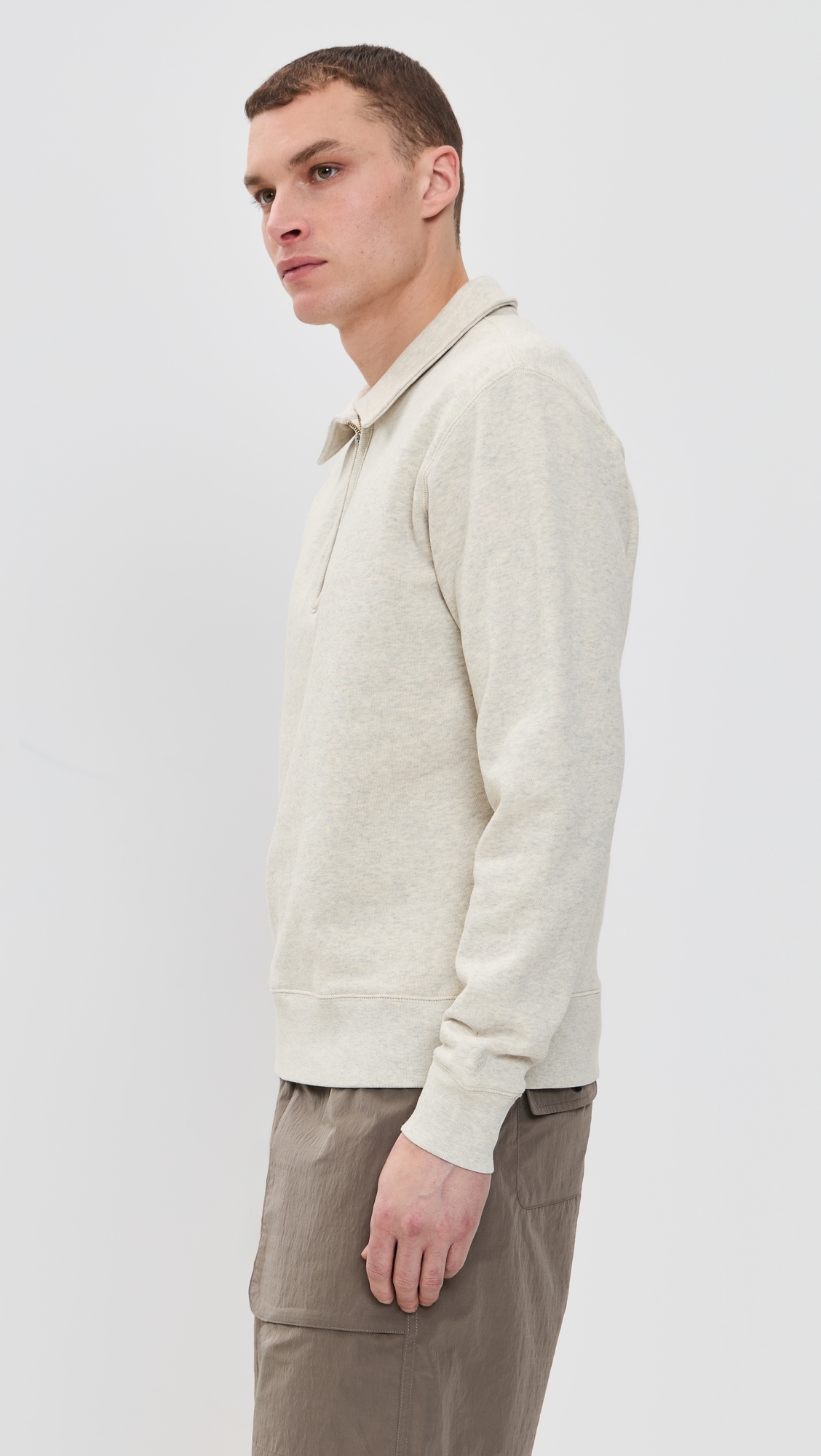 Knickerbocker 50s Quarter Zip Sweatshirt Oat Grey