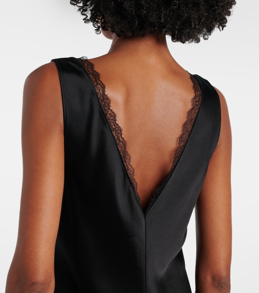 Barb lace-trimmed satin minidress
