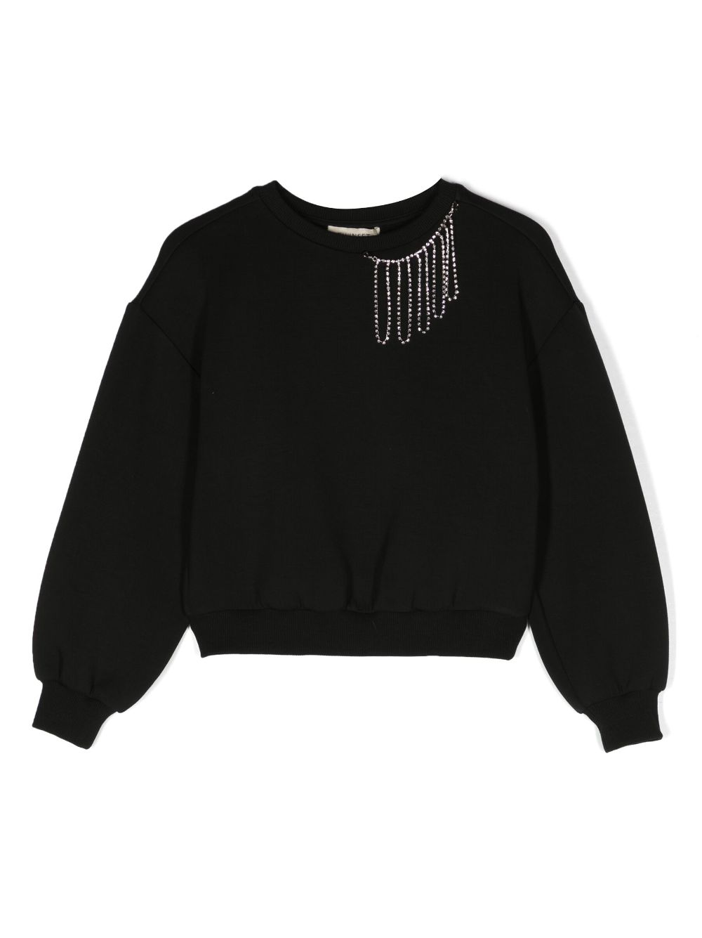 Chain-detail boat-neck sweatshirt - Black