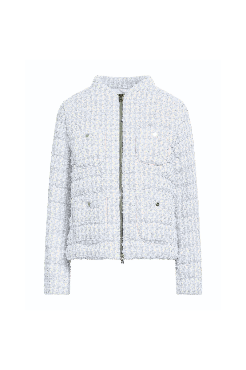 Quilted Knit Jacket — White