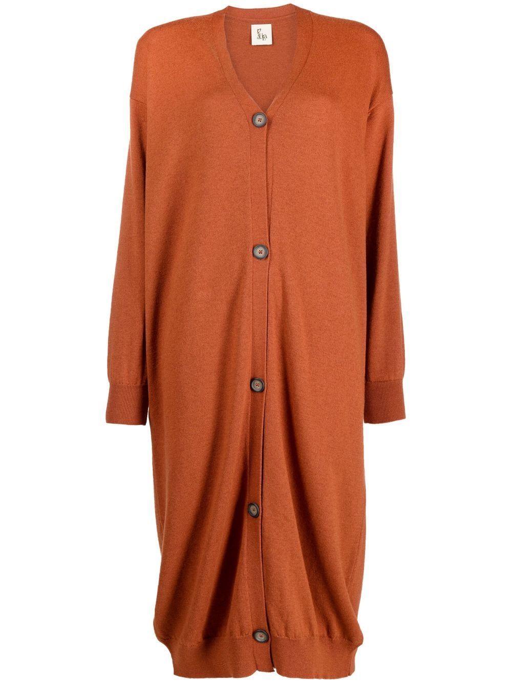 Buttoned-up knitted dress - Orange