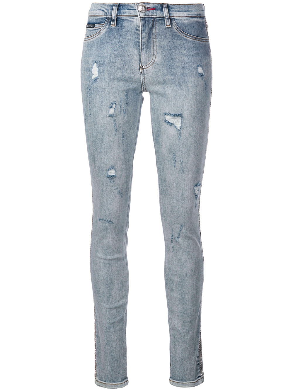 Crystal trim skinny jeans - Blue