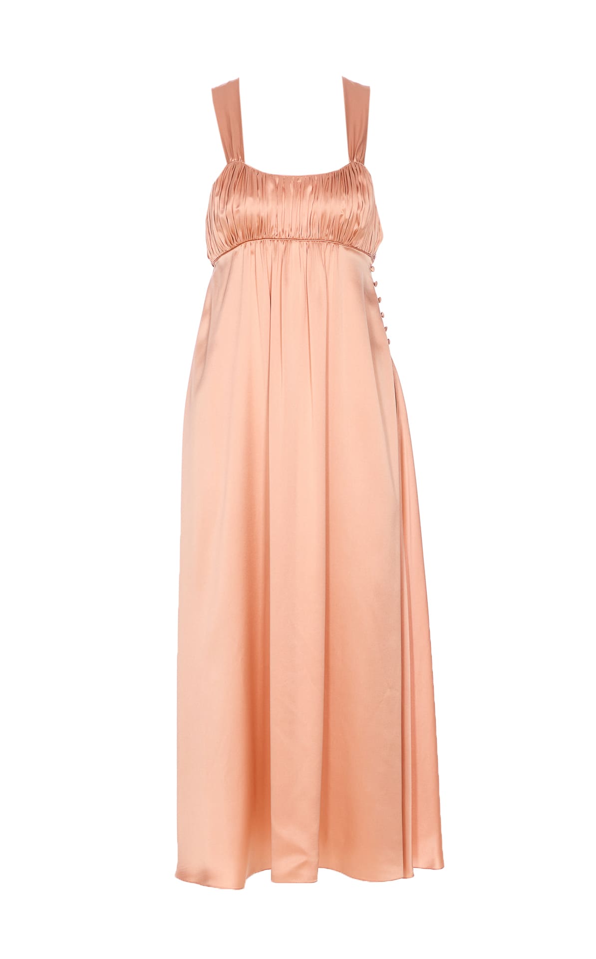Sleeveless ruched midi dress - Pink