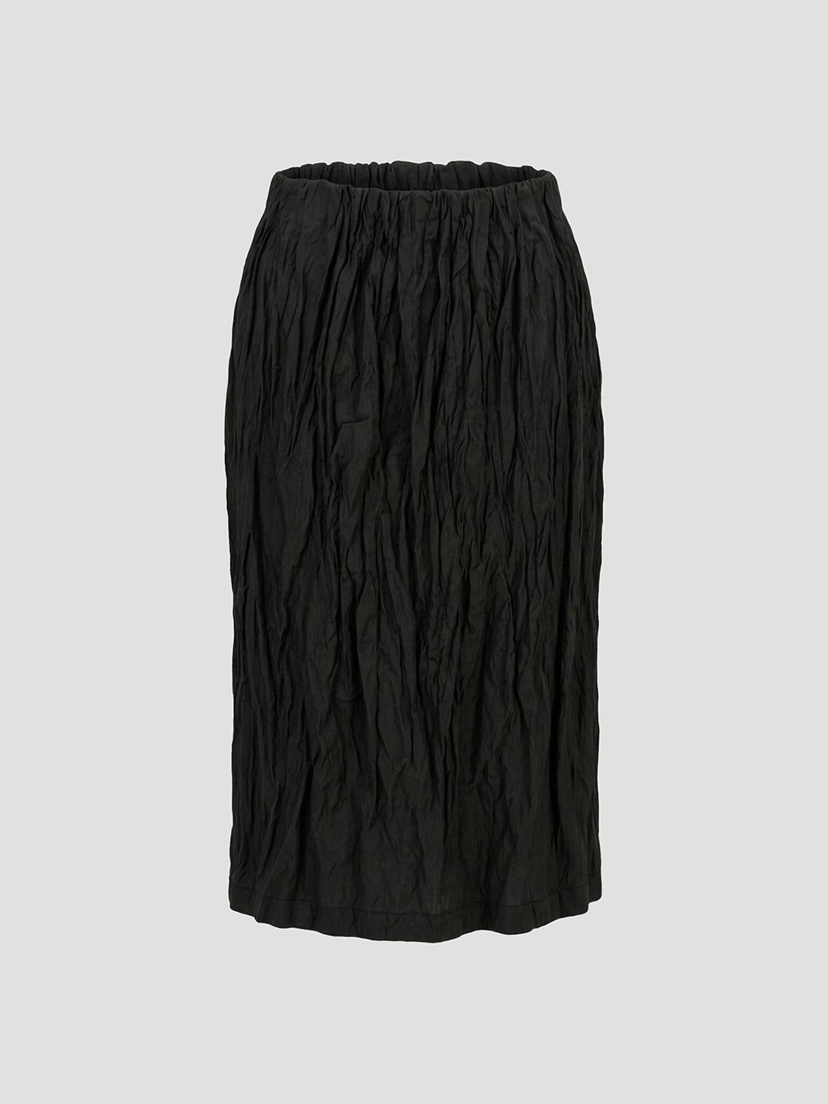 Wrinkled Cotton Mini Skirt