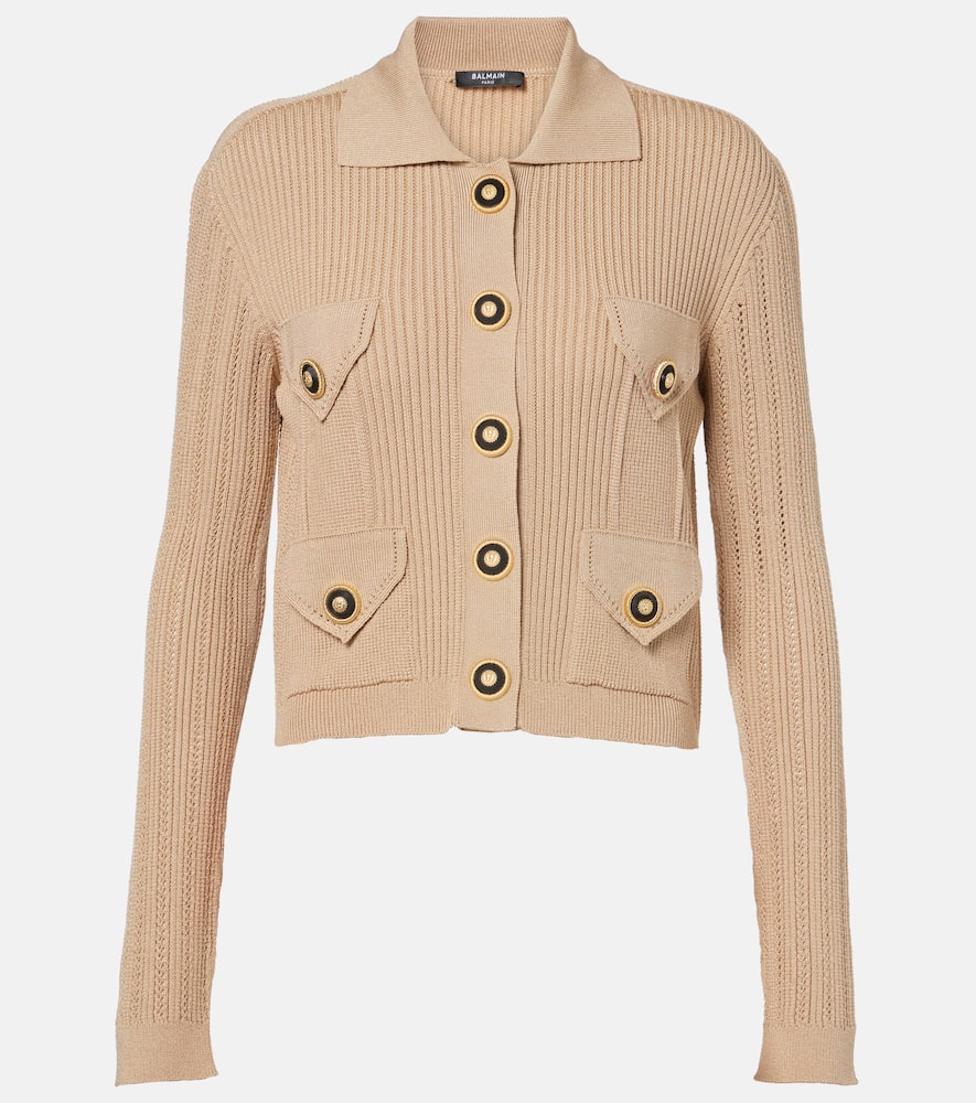 Ribbed-knit cardigan