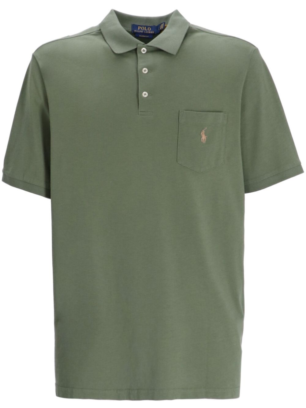 Logo-embroidered cotton polo shirt - Green