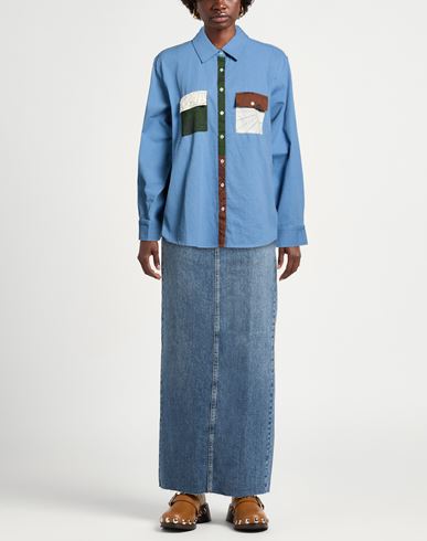 Woman Shirt Blue Size S/M Cotton