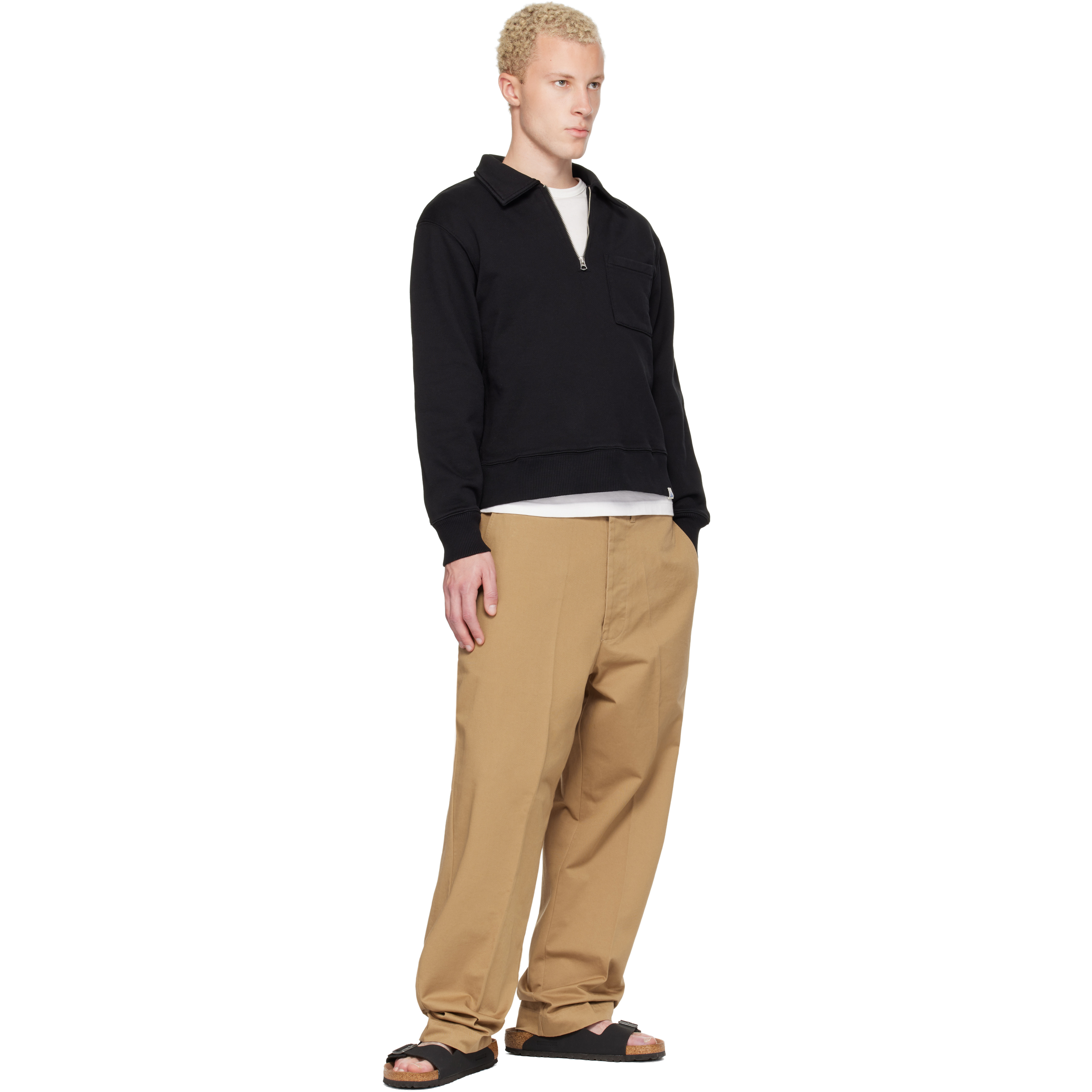 Tan 1920s Cotton Twill Worker Chino Trousers