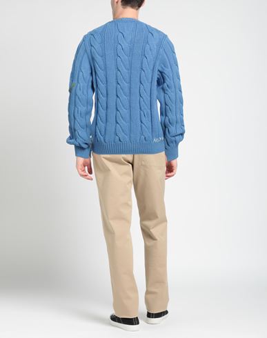Man Sweater Azure Size 38 Virgin Wool