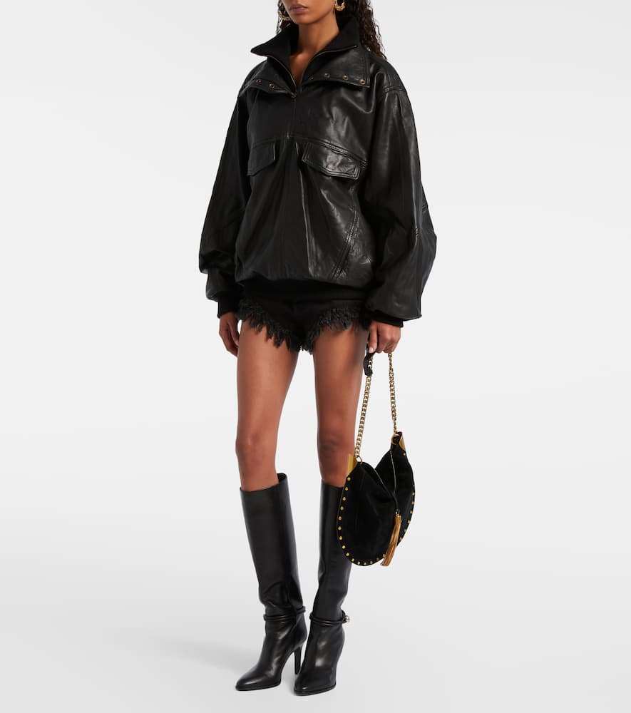 Dorry oversized leather jacket