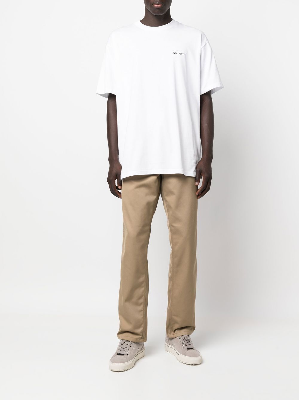 -T-shirt in cotone con logo ricamato-Uomo