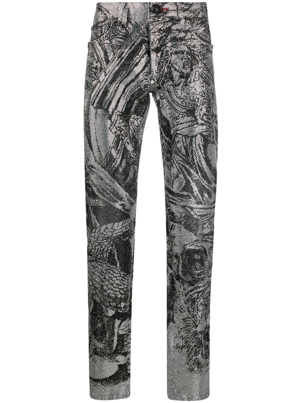 Crystal-embellished jeans - Black