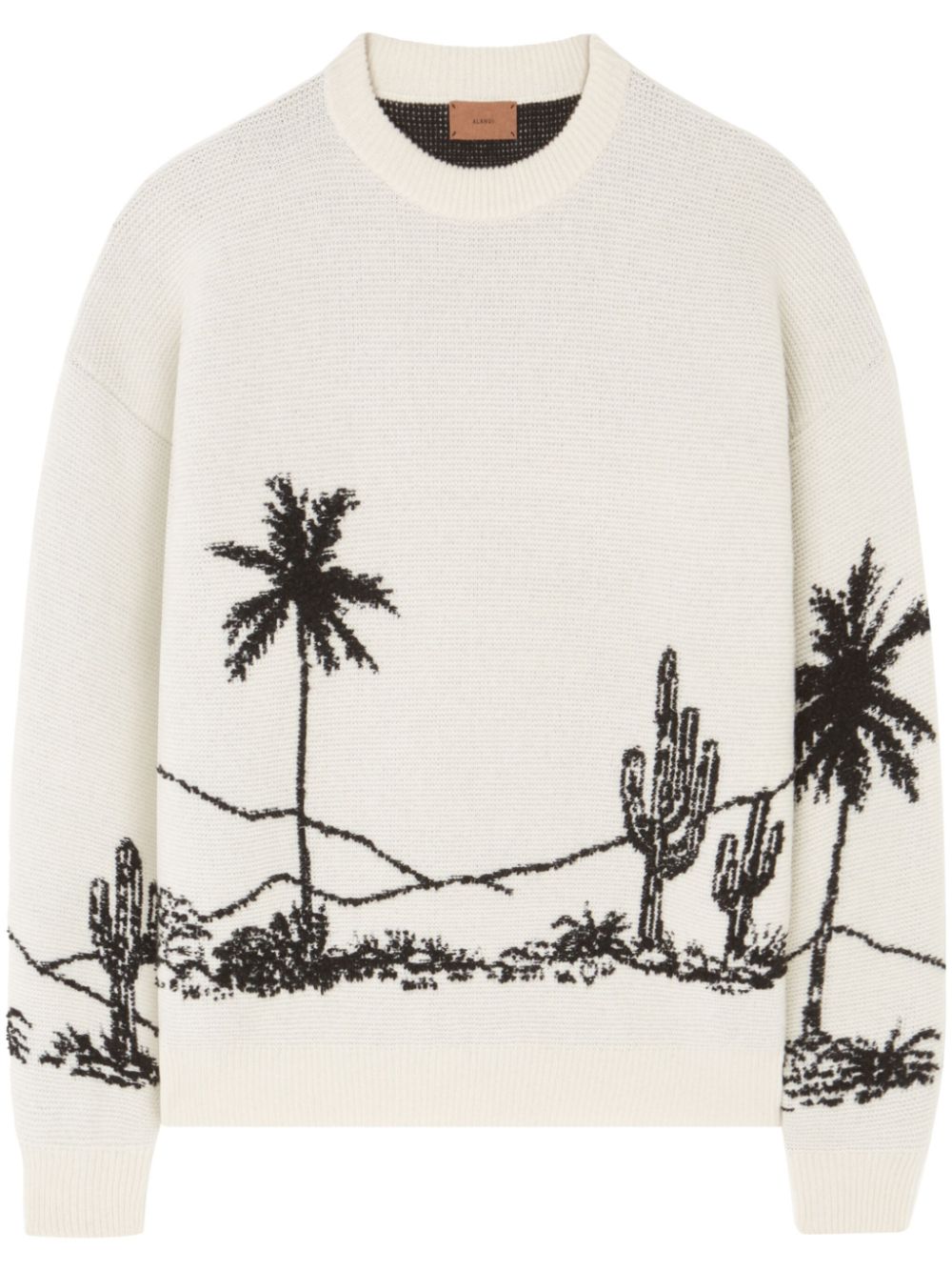Desert print-knitted jumper - White