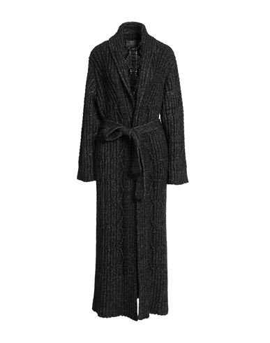 Woman Cardigan Charcoal Size 4 Cotton, Acrylic, Polyester, Wool, Alpaca wool