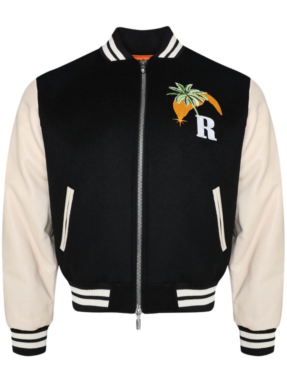 Logo-embroidered bomber jacket - Black