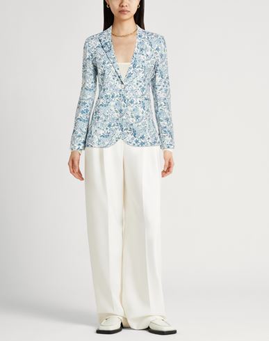 Woman Blazer White Size 6 Cotton, Elastane
