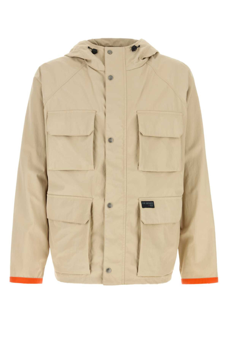 Beige Nylon Windbreaker