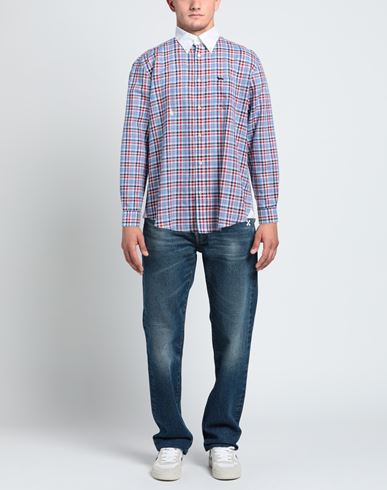 Harmont & Blaine Man Shirt Azure Size 4XL Linen, Cotton