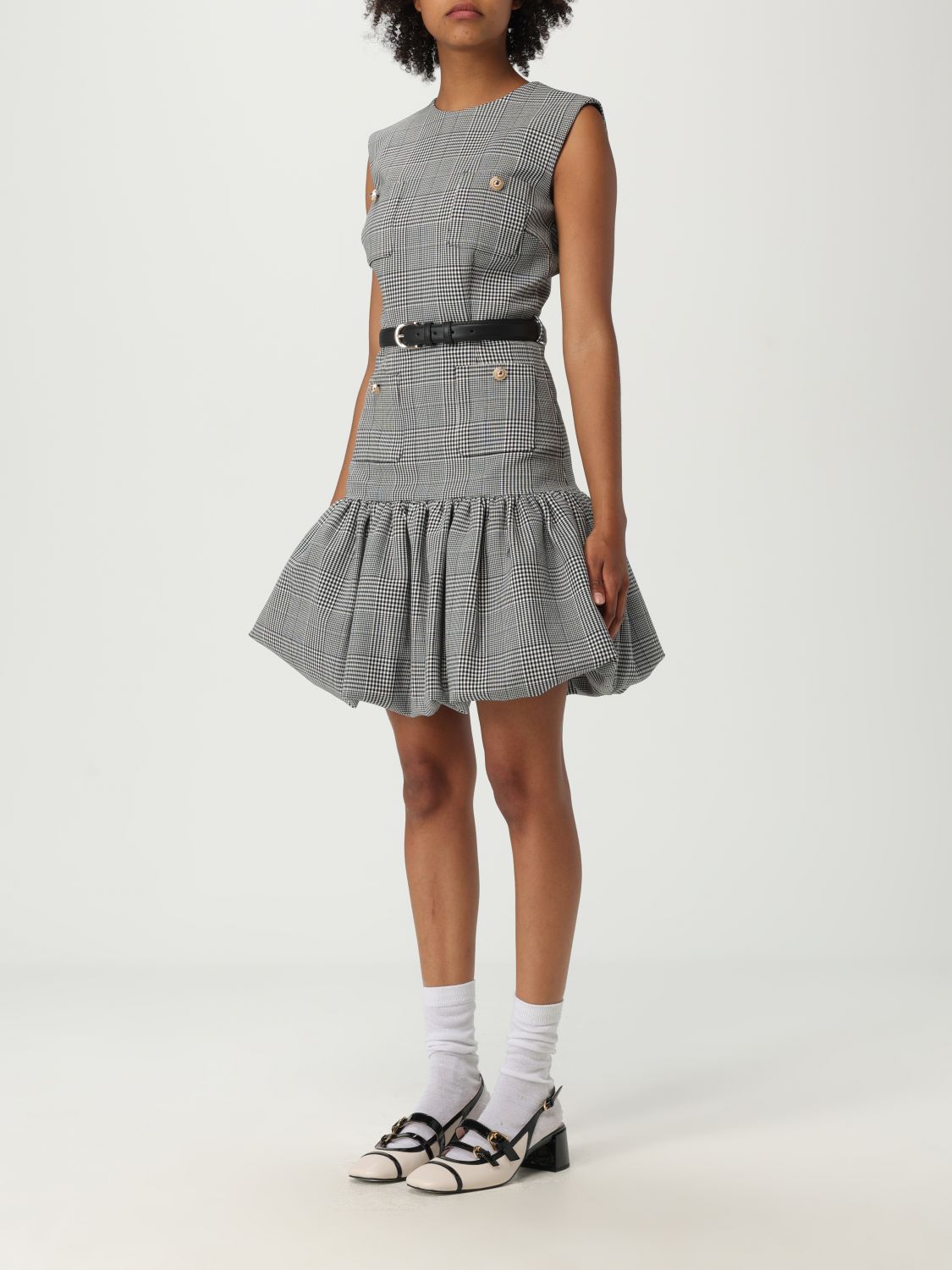 Checked dress - Black