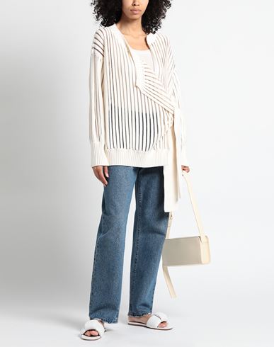 Woman Cardigan Ivory Size 4 Cotton, Nylon