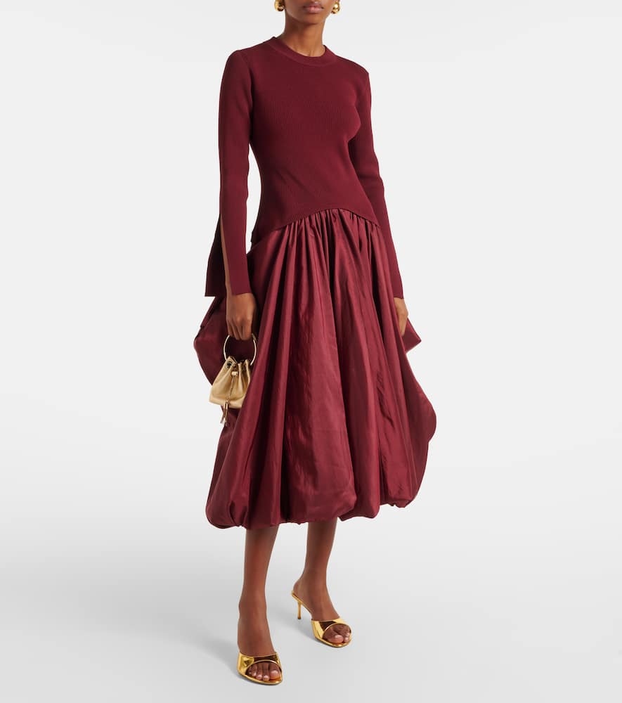 Kenlie satin and jersey midi dress
