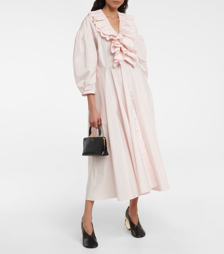 Ruffle-trimmed midi dress