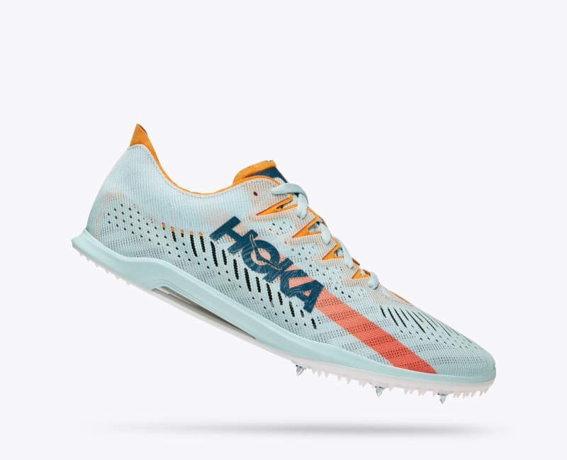 HOKA Cielo X MD Shoes in Blue Glass/Radiant Yellow