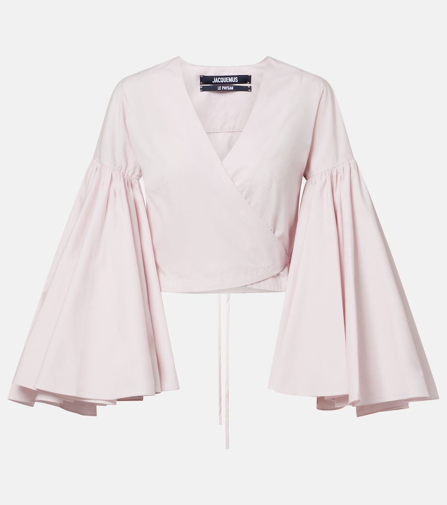 Paysan cotton poplin wrap top